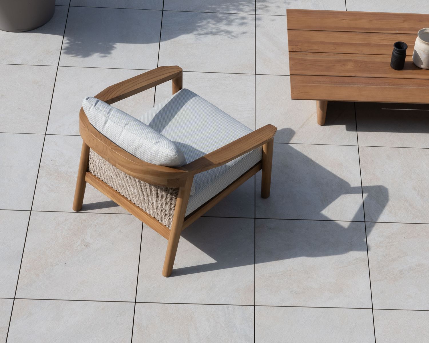 Ensemble de jardin canapé 3 places et fauteuils en teck naturel "Venise"