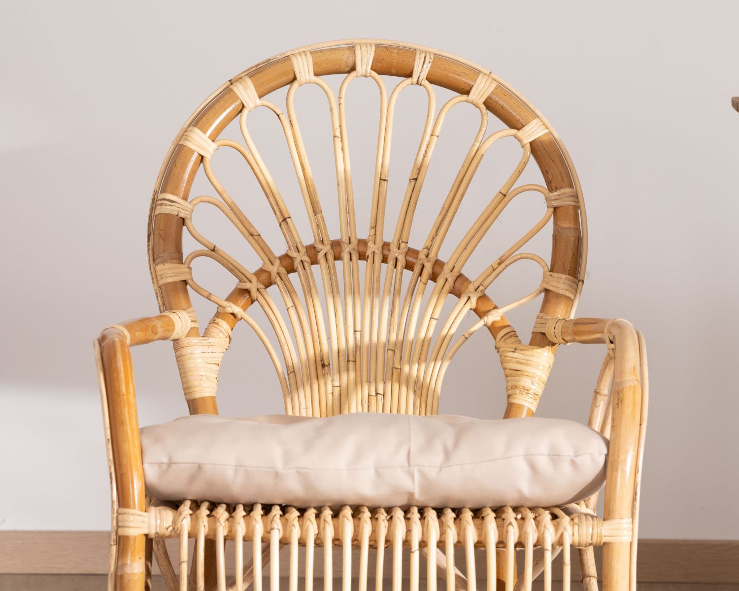 Elégant fauteuil de jardin en rotin avec assise rembourrée "Noho"