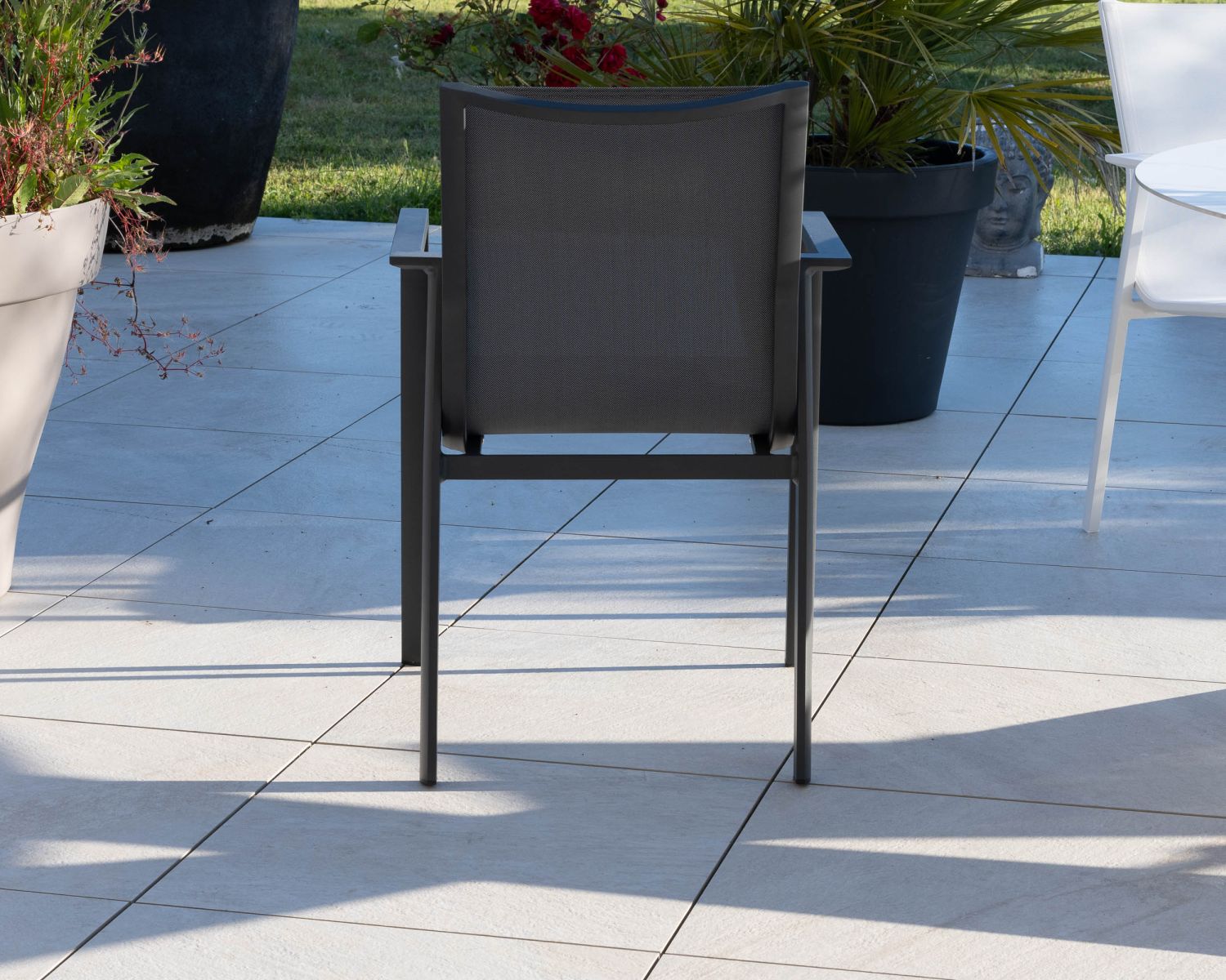 Chaise de jardin en aluminium et textile coloris anthracite "Campobello"