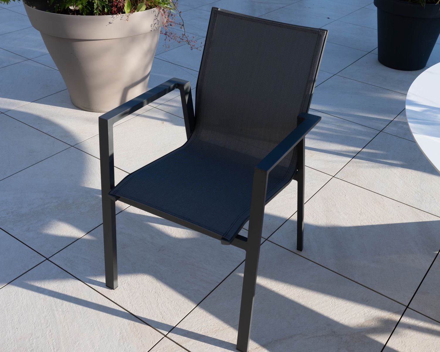 Chaise de jardin en aluminium et textile coloris anthracite "Campobello"