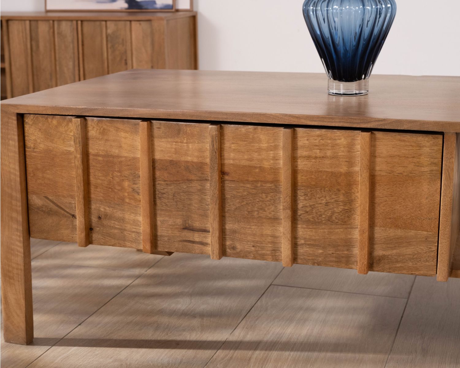 Table basse rectangulaire esprit zen en manguier naturel "Sicaly"