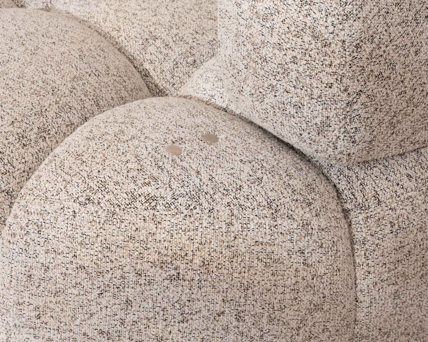 Canapé avec extension électrique et méridienne "Syltan" tissu tramé blanc cassé ultra confort