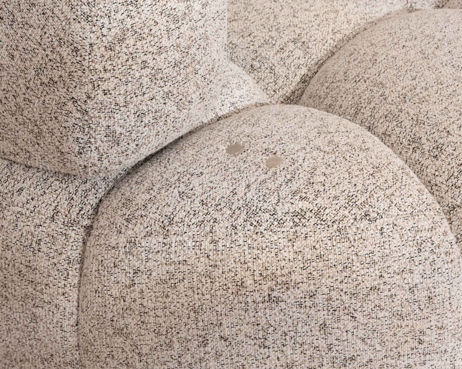 Canapé avec assise électrique et méridienne à droite "Syltan" tissu blanc cassé tramé