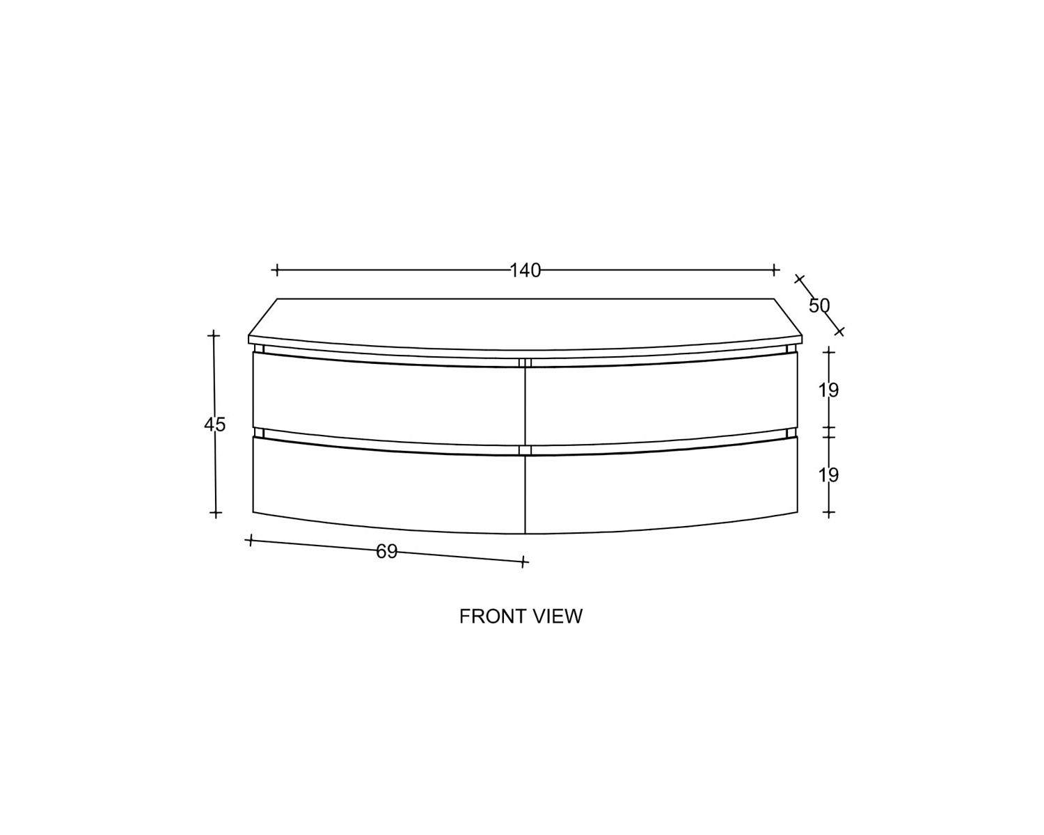 Meuble sous vasque suspendu en teck 140 cm "HanoÏ"