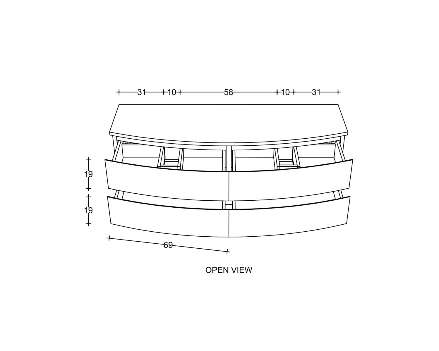Meuble sous vasque suspendu en teck 140 cm "HanoÏ"