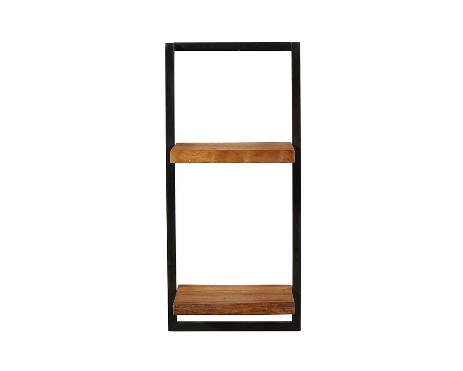 Etagère murale 2 tablettes en teck naturel recyclé et métal "Ulva"