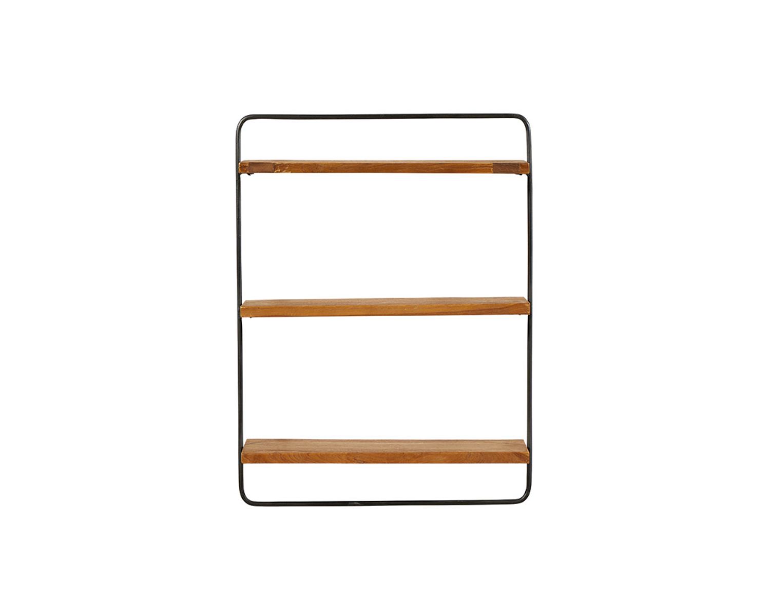 Étagère murale en teck naturel recyclé et métal "Tahara"