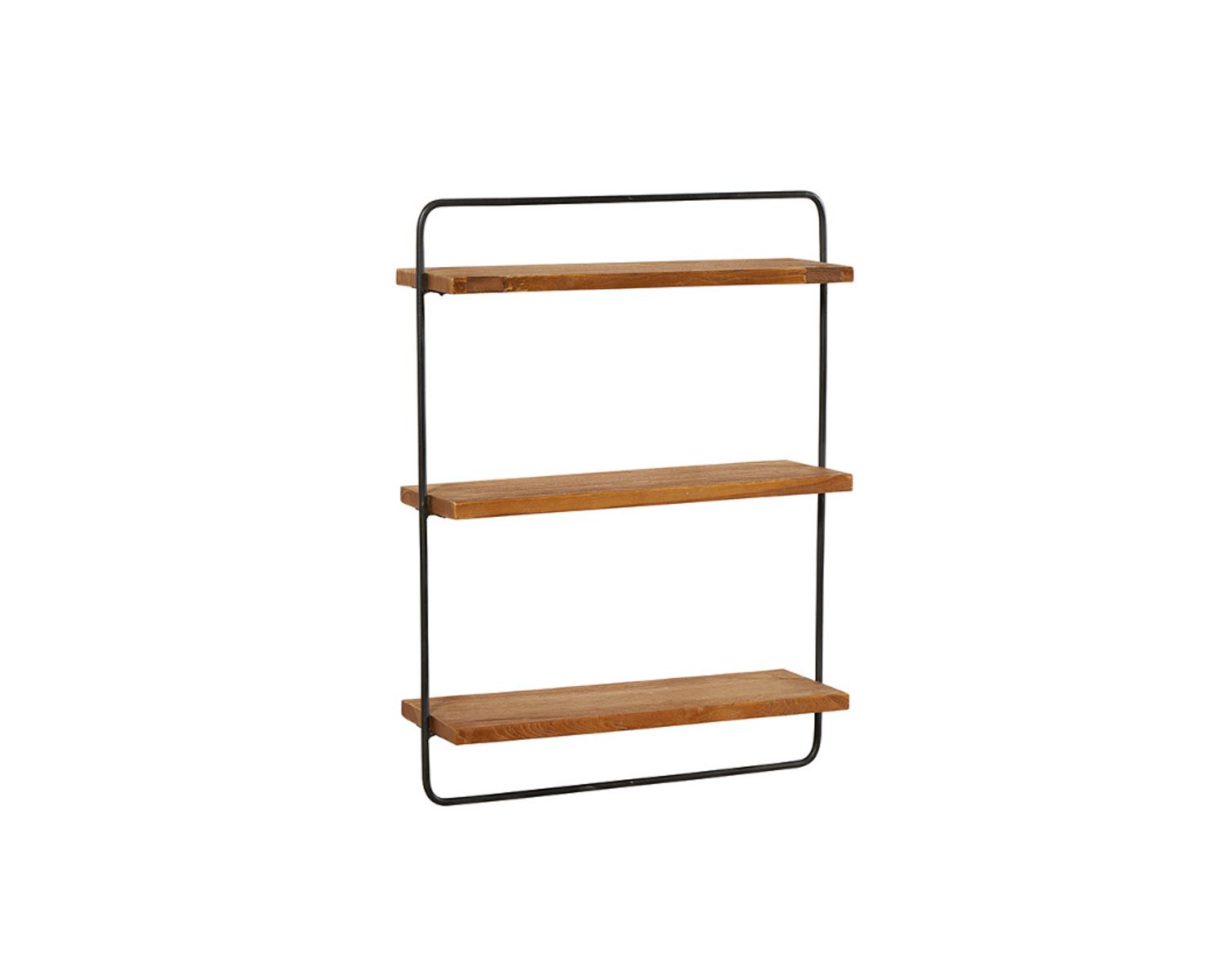 Étagère murale en teck naturel recyclé et métal "Tahara"