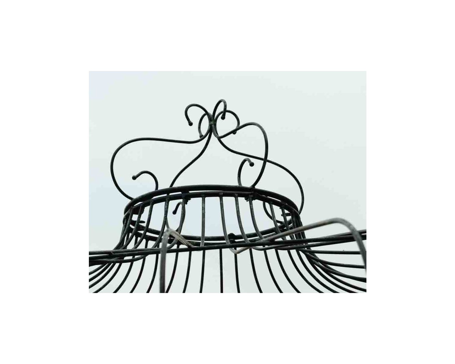 Gloriette carrée 3 x 3 m en acier aspect vieilli "Rosy"