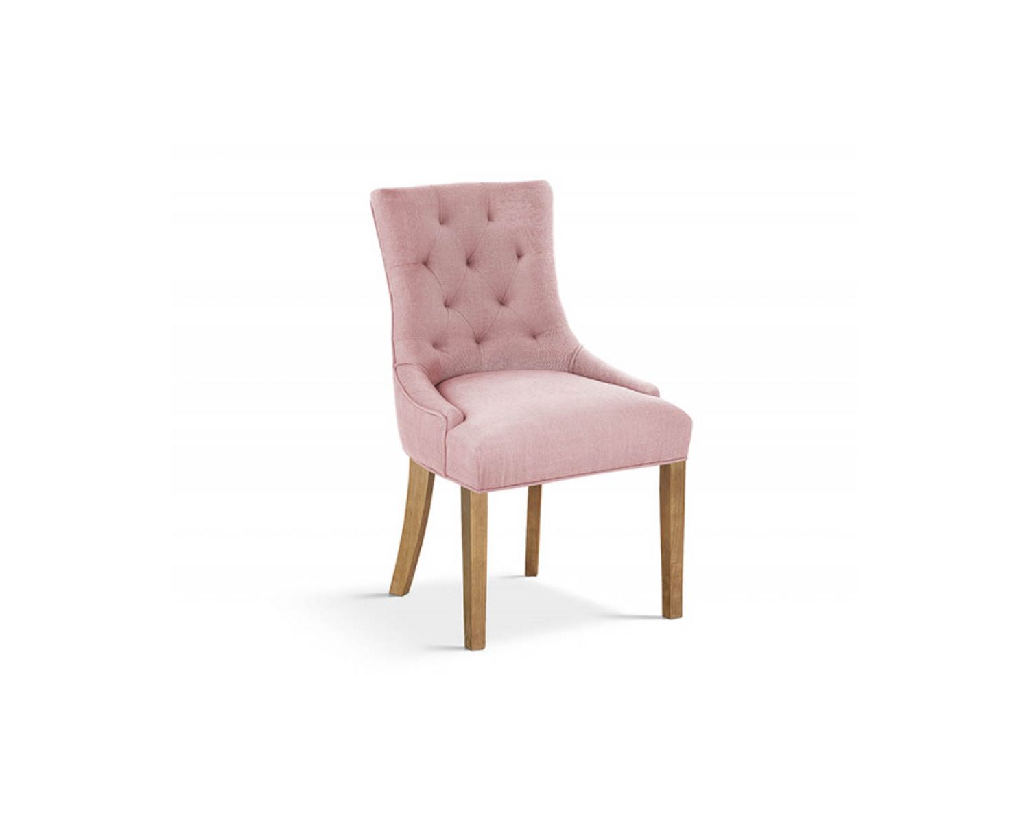 Lot de 2 chaises en tissu rose dossier capitonné "Charme"
