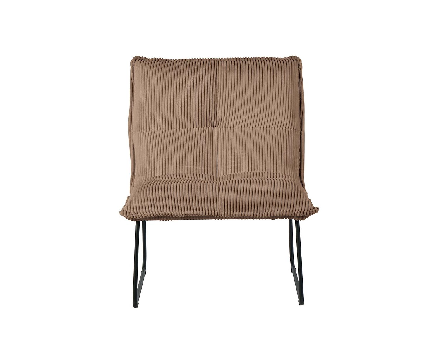 Lot de 2 fauteuils sans accoudoirs en velours côtelé camel "Calvin"