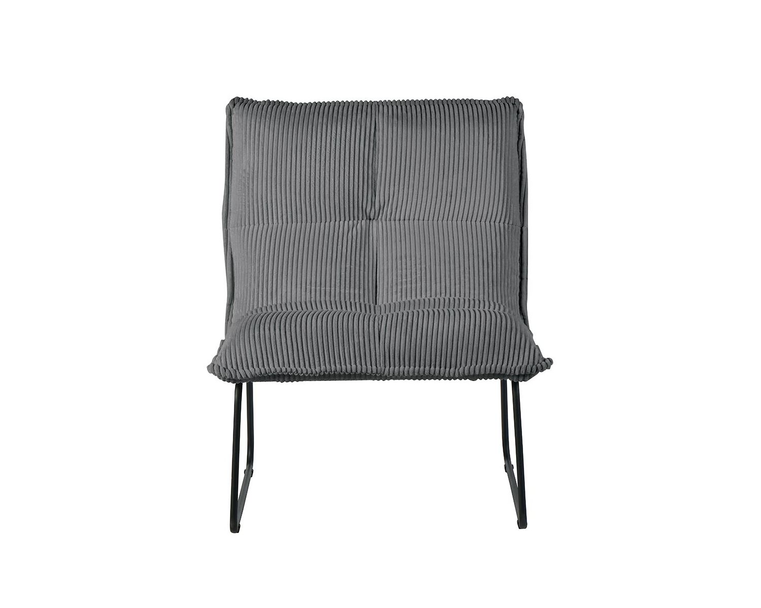 Lot de 2 fauteuils sans accoudoirs en velours cotelé gris "Calvin"