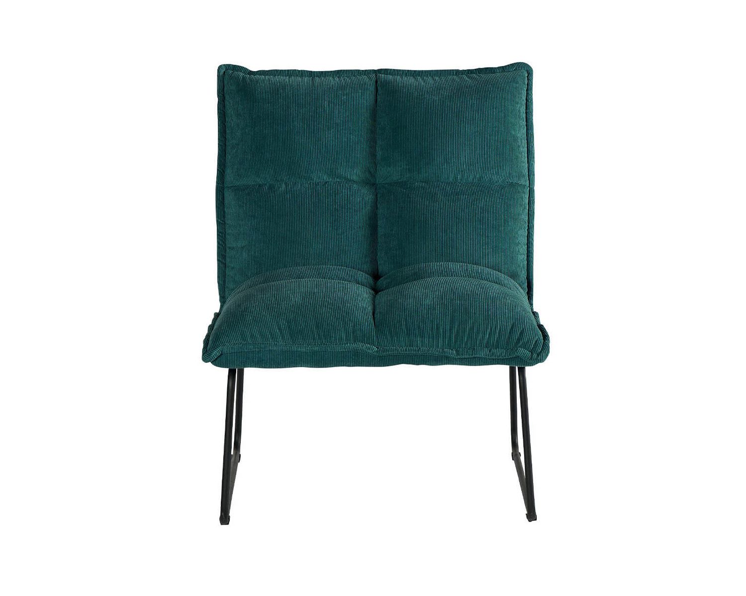 Duo de fauteuils bas bleu pétrole design en tissu "Calgari"