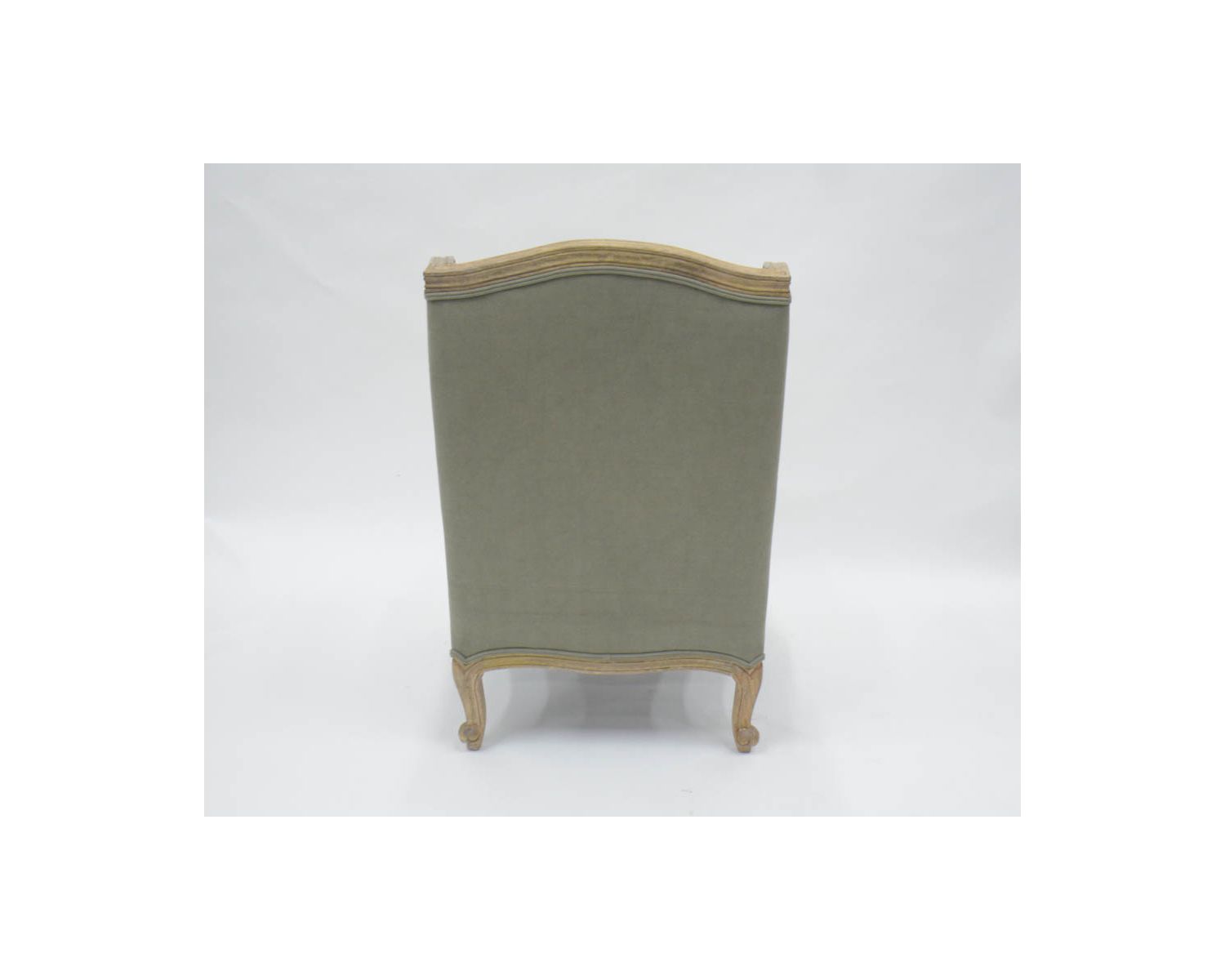 Fauteuil bergère imprimé ginko taupe et crème "Sofia" ultra confort