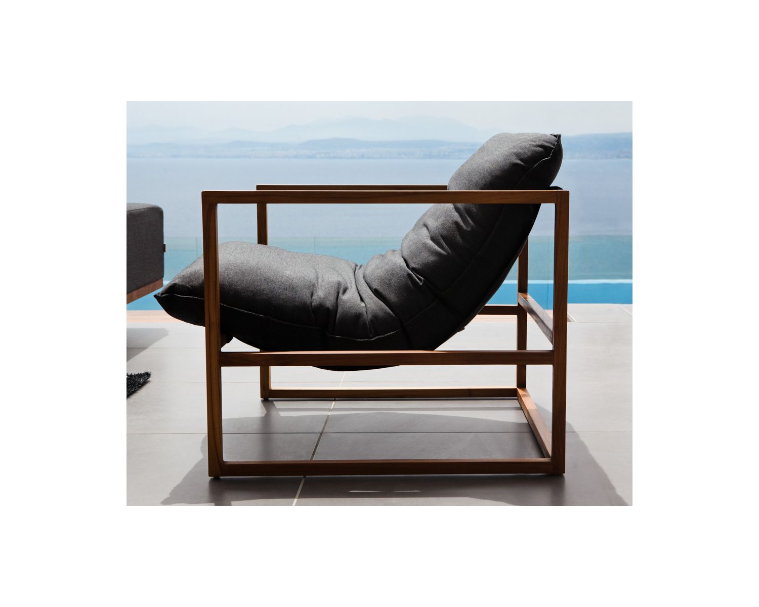 Fauteuil de jardin en teck et tissu Sunbrella "Maluku Island"