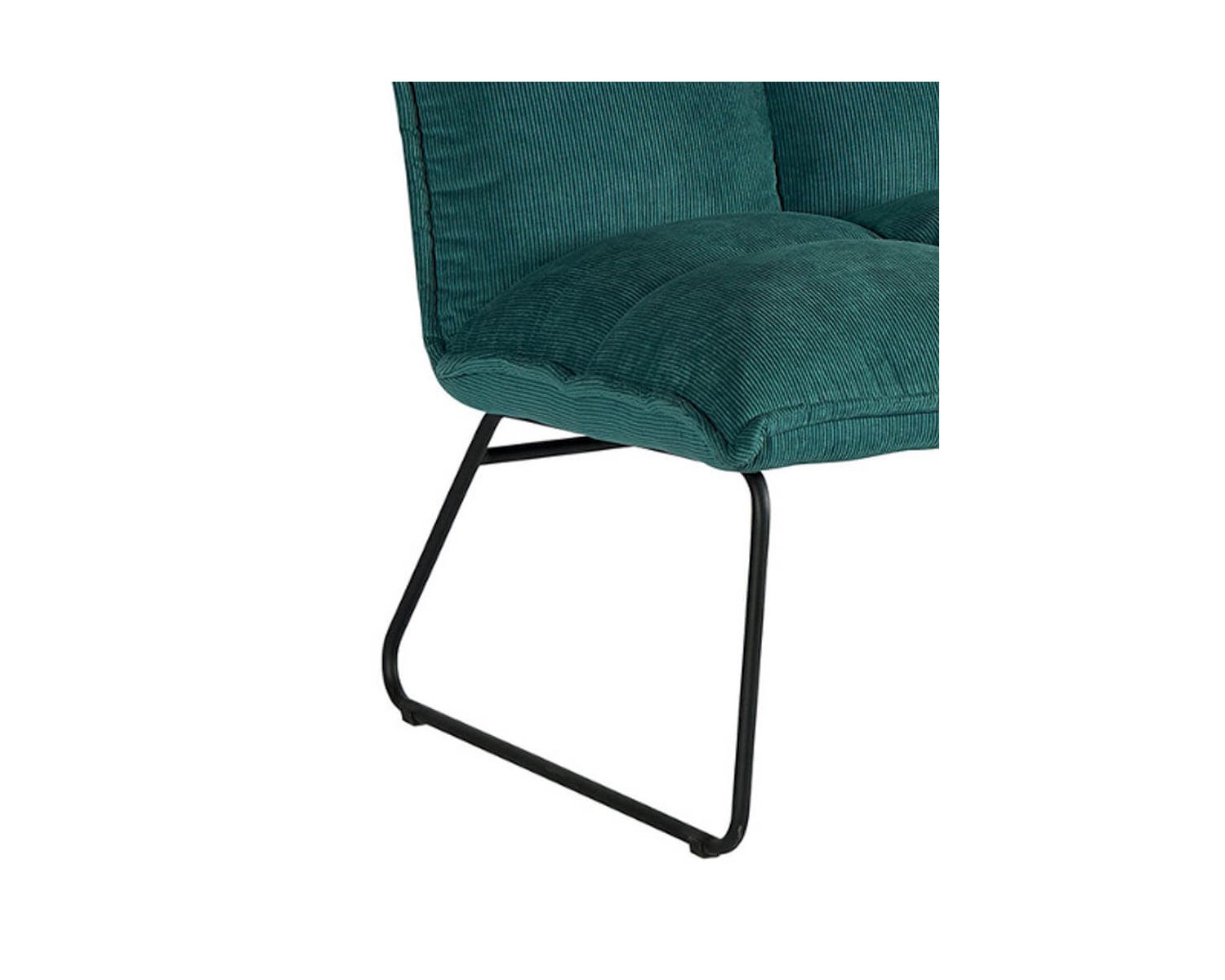 Duo de fauteuils bas bleu pétrole design en tissu "Calgari"