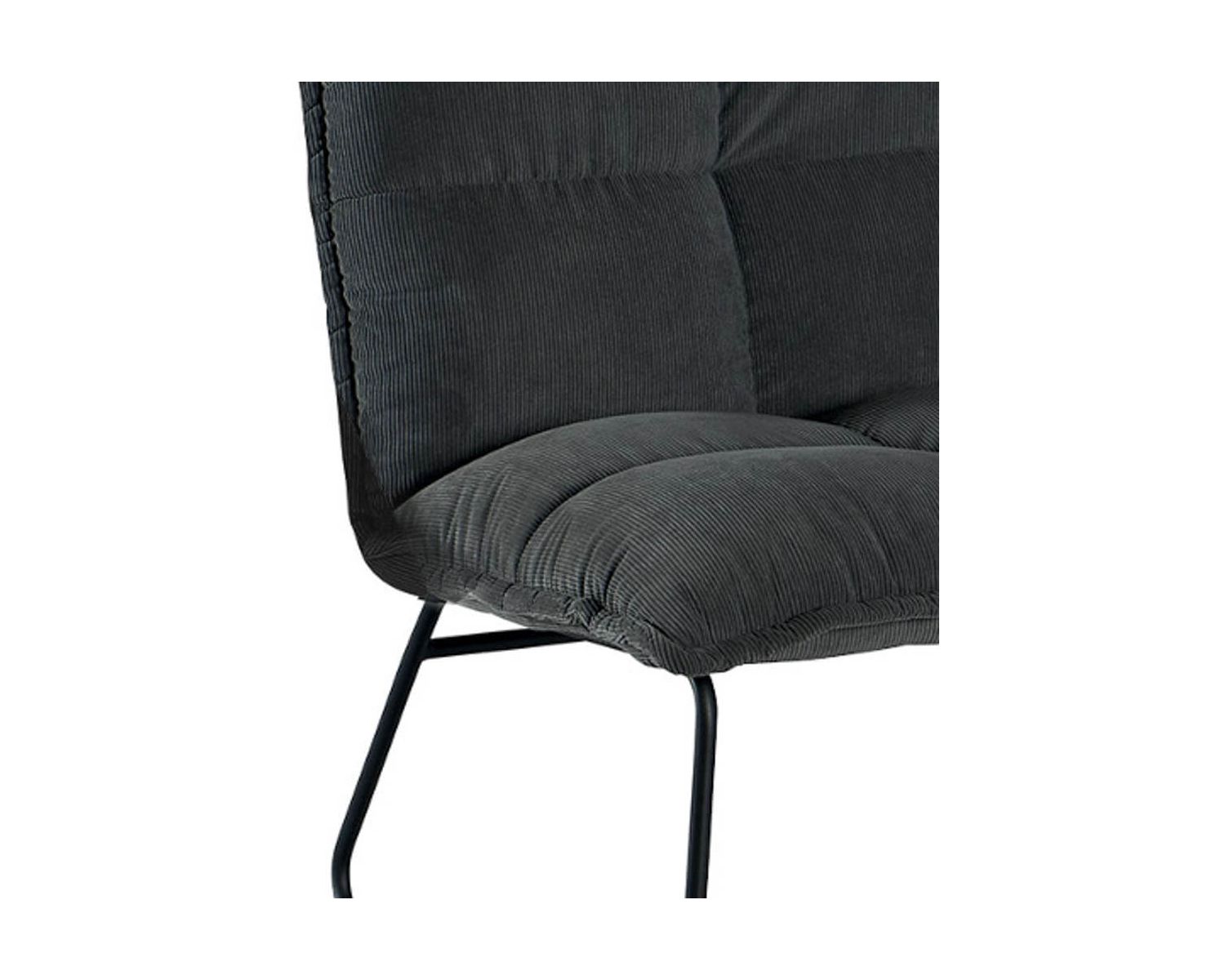 Lot de 2 fauteuils bas design gris en tissu et métal "Calgari"