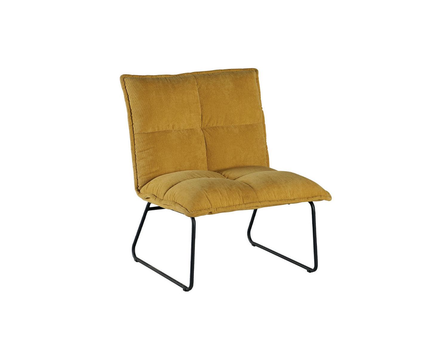 Duo de fauteuils style vintage "Calgari" jaune ultra confort