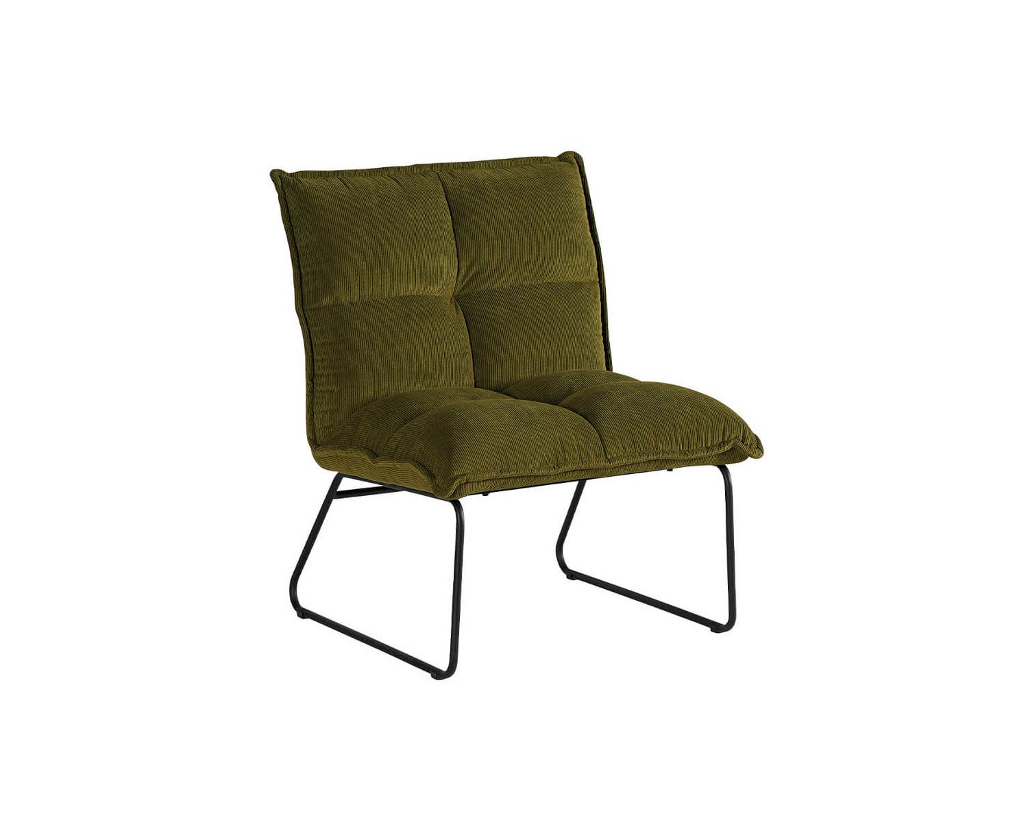 Lot de 2 fauteuils ultra confort style scandinave "Calgari" vert kaki