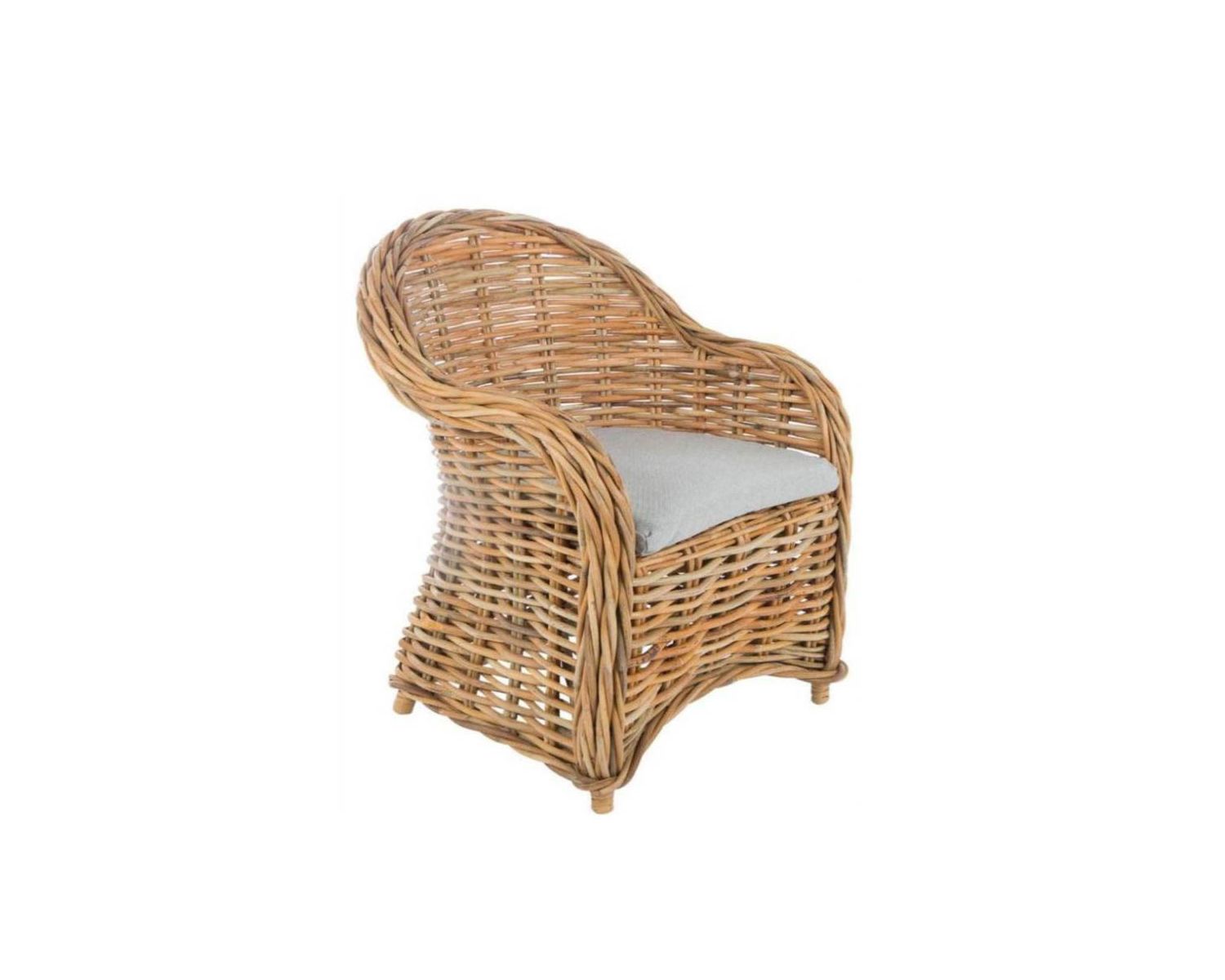 Fauteuil extérieur en rotin tressé avec coussin d'assise "Taipa Beach"