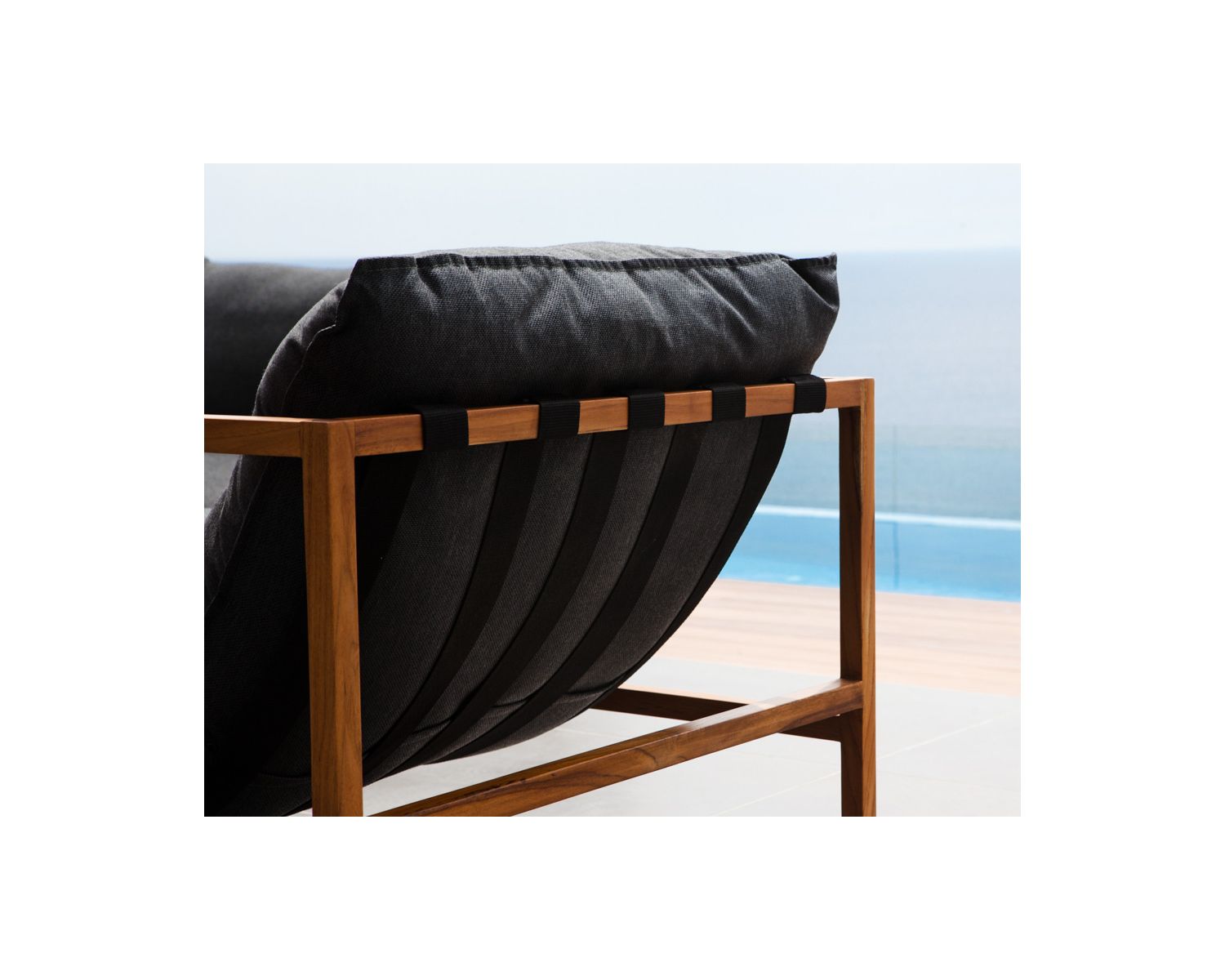 Fauteuil de jardin en teck et tissu Sunbrella "Maluku Island"