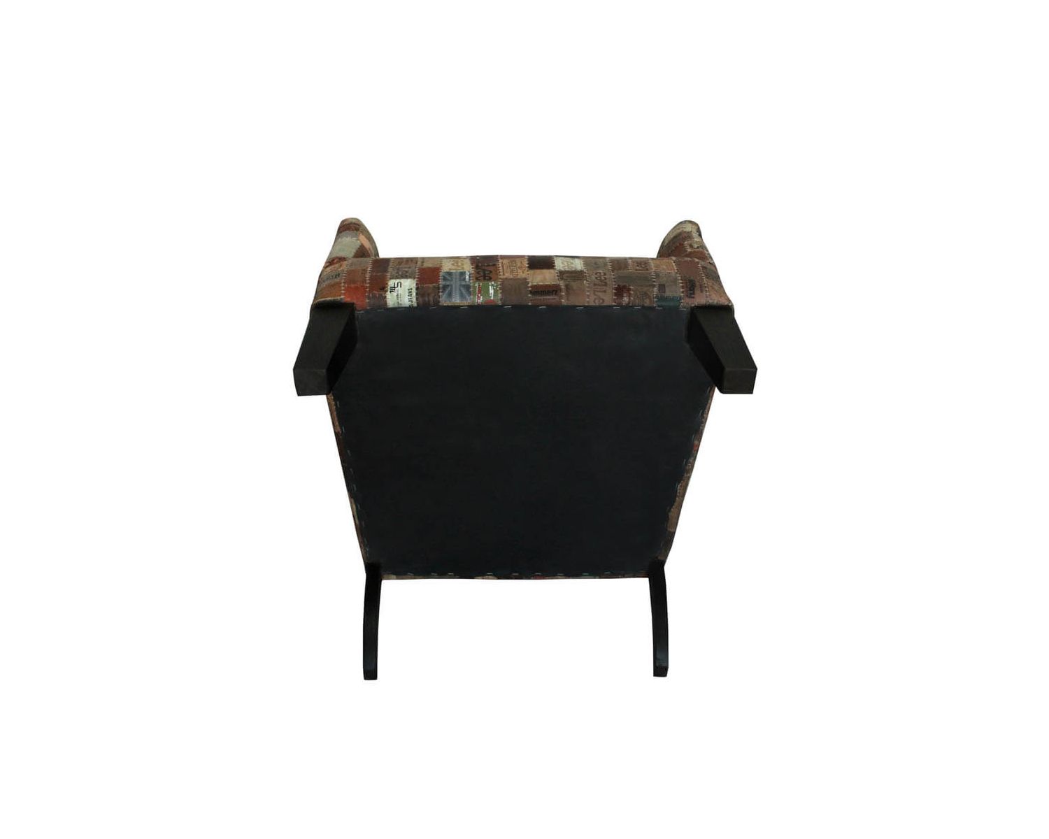 Fauteuil bergère 100% unique tissu recyclé et bois "Pop Vintage"