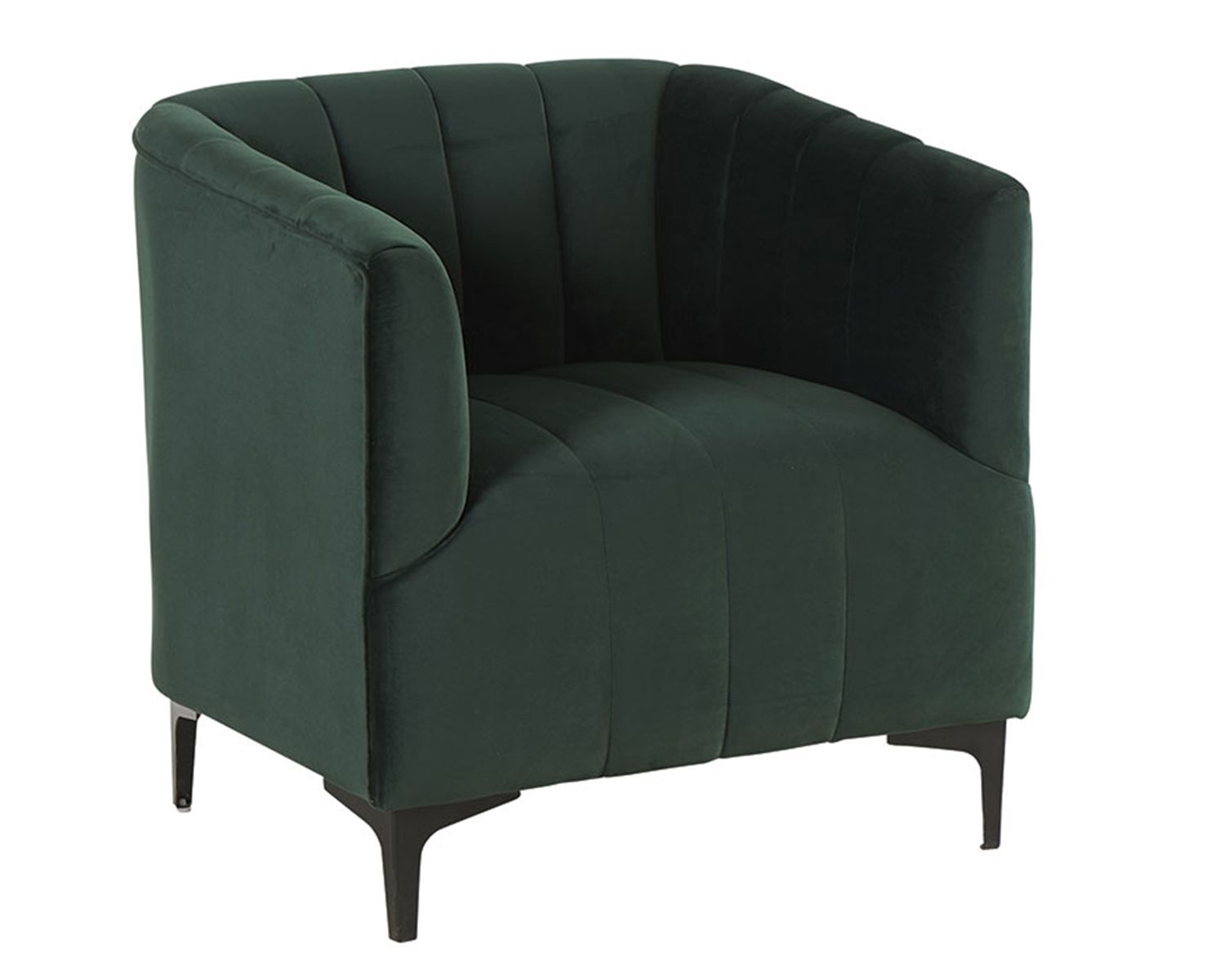 Fauteuil cabriolet tissu vert et design rétro chic "Roster"