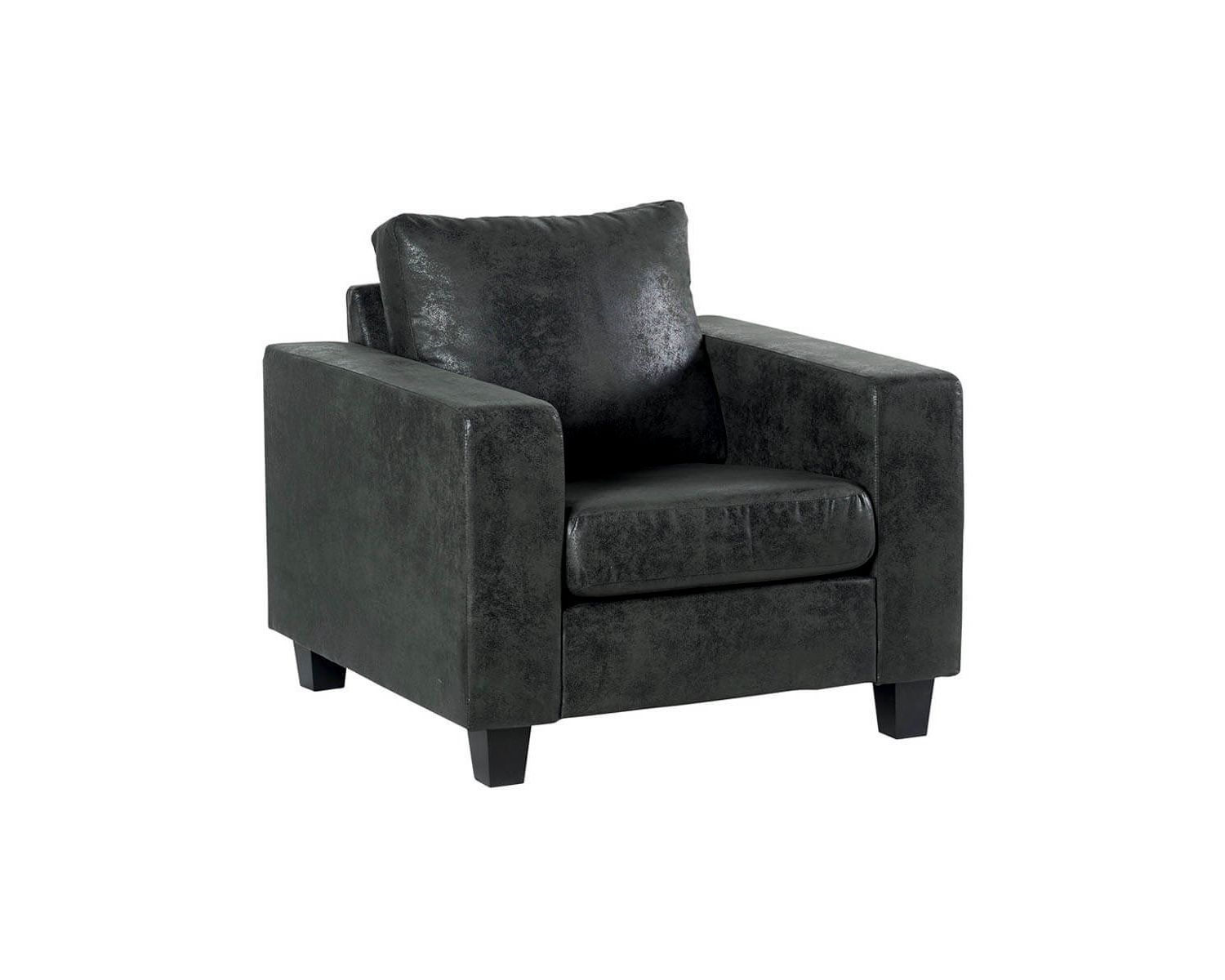 Fauteuil confort en tissu microfibre marron "Thomson"