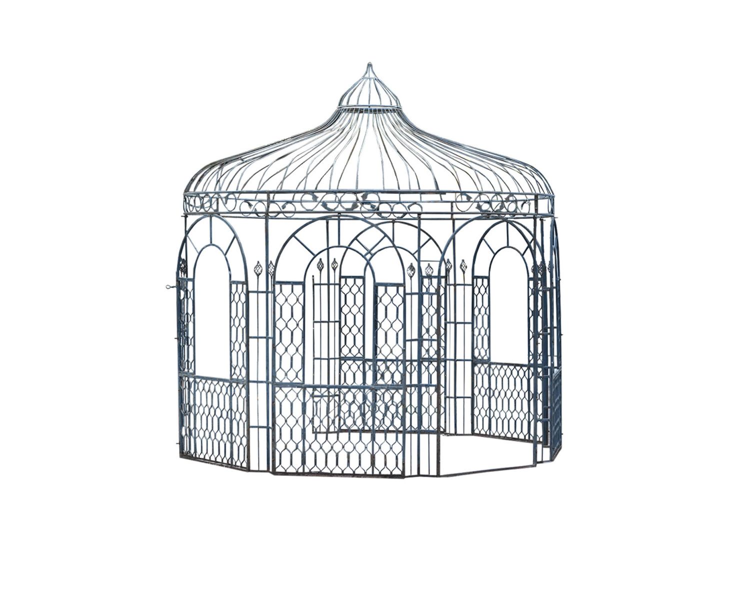 Kiosque rond en fonte aspect fer forgé "Gardénia" diamètre 2m85