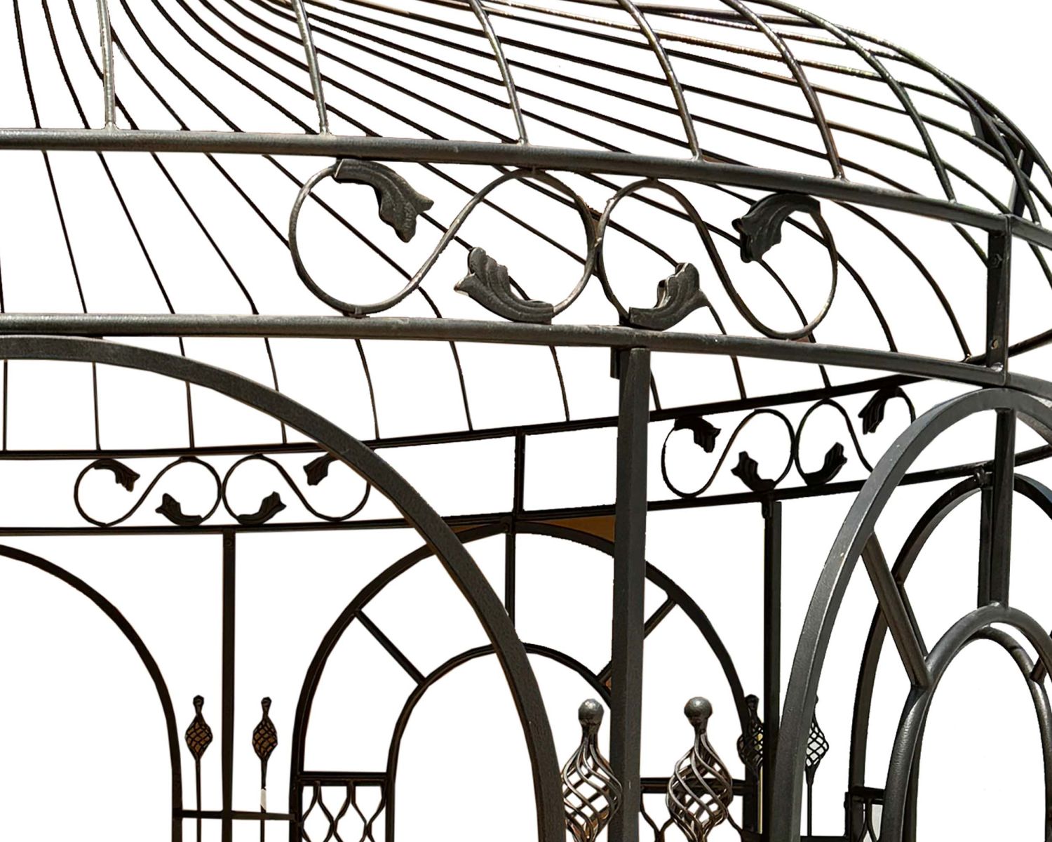 Kiosque rond en fonte aspect fer forgé "Gardénia" diamètre 2m85