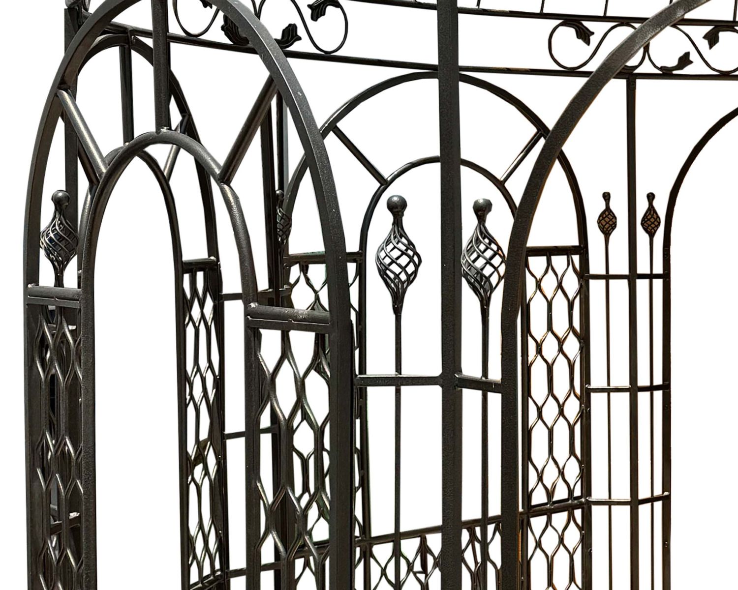 Kiosque rond en fonte aspect fer forgé "Gardénia" diamètre 2m85