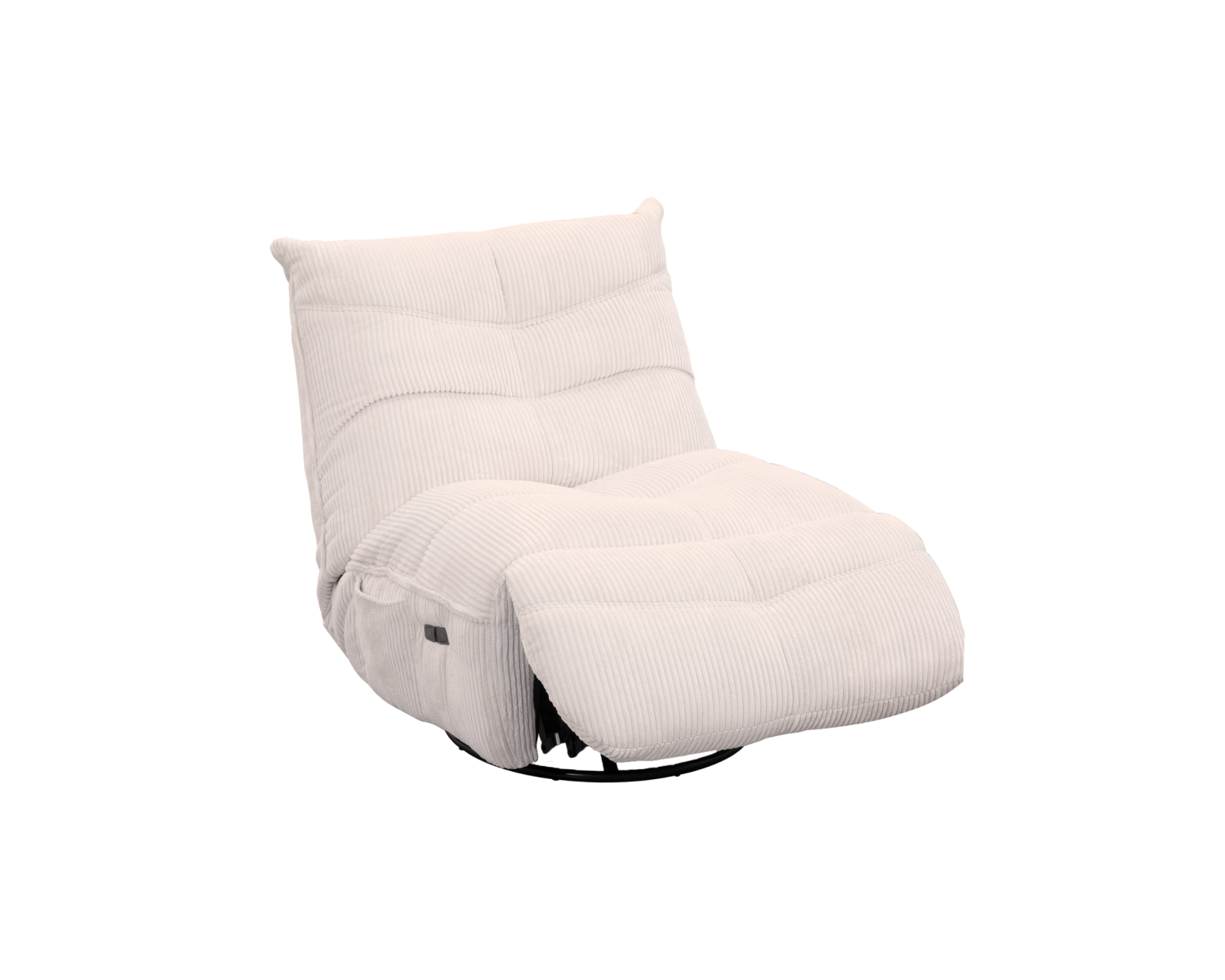 Fauteuil pivotant et inclinable en velours côtelé écru "Cascada"