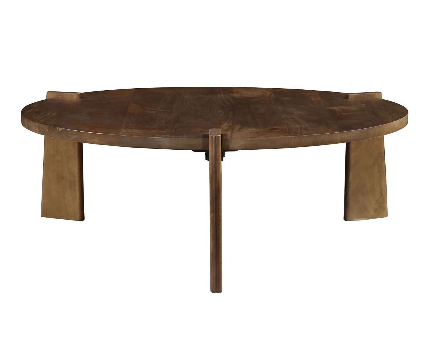 Duo de tables basses rondes en manguier teinte foncée "Loopie"