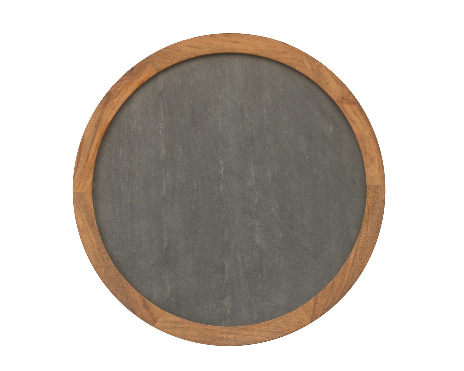 Duo de tables basses esprit rétro "Netty" plateaux placage pierre