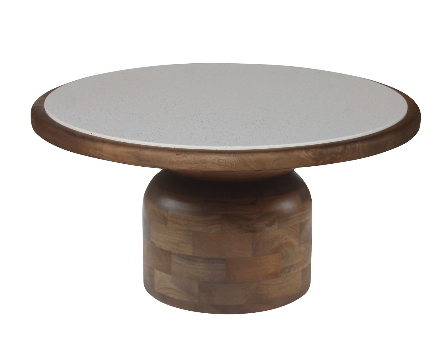 Table de salon ronde avec plateau terrazzo esprit rétro "Netty"