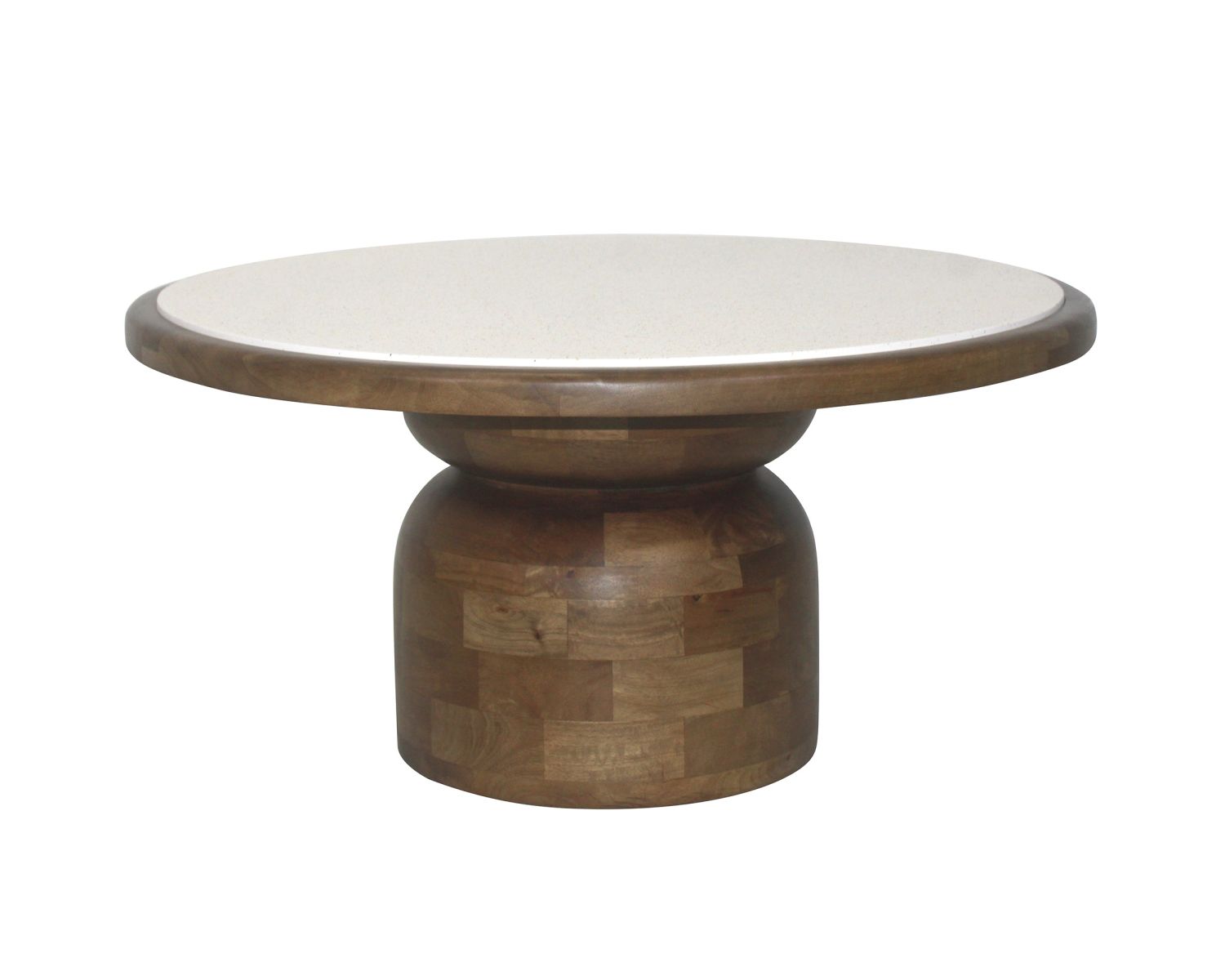 Table de salon ronde avec plateau terrazzo esprit rétro "Netty"