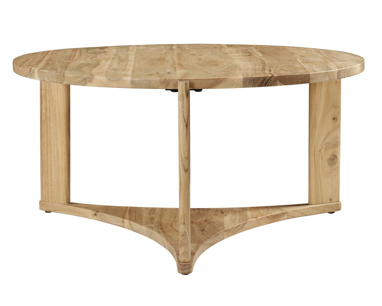 Table de salon ronde design épuré "Trudy" en acacia massif
