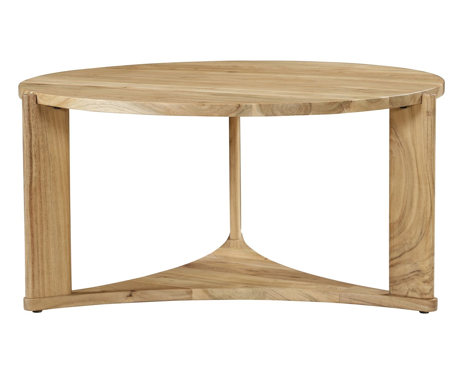 Table de salon ronde design épuré "Trudy" en acacia massif