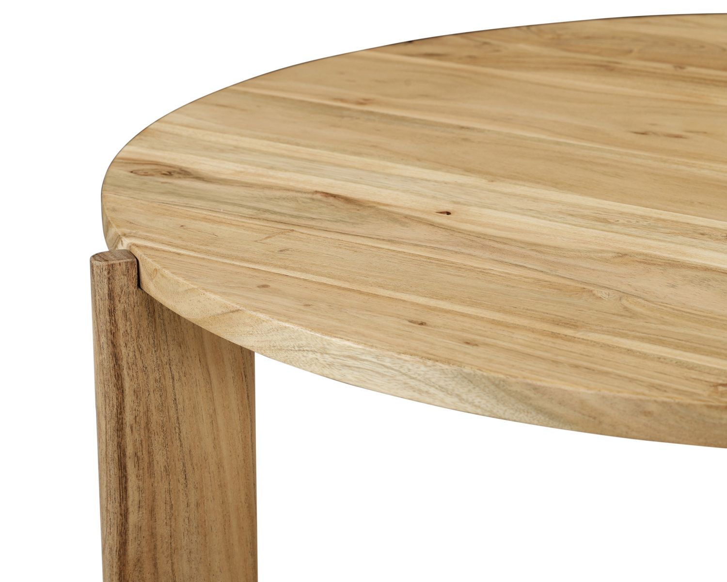Table de salon ronde design épuré "Trudy" en acacia massif