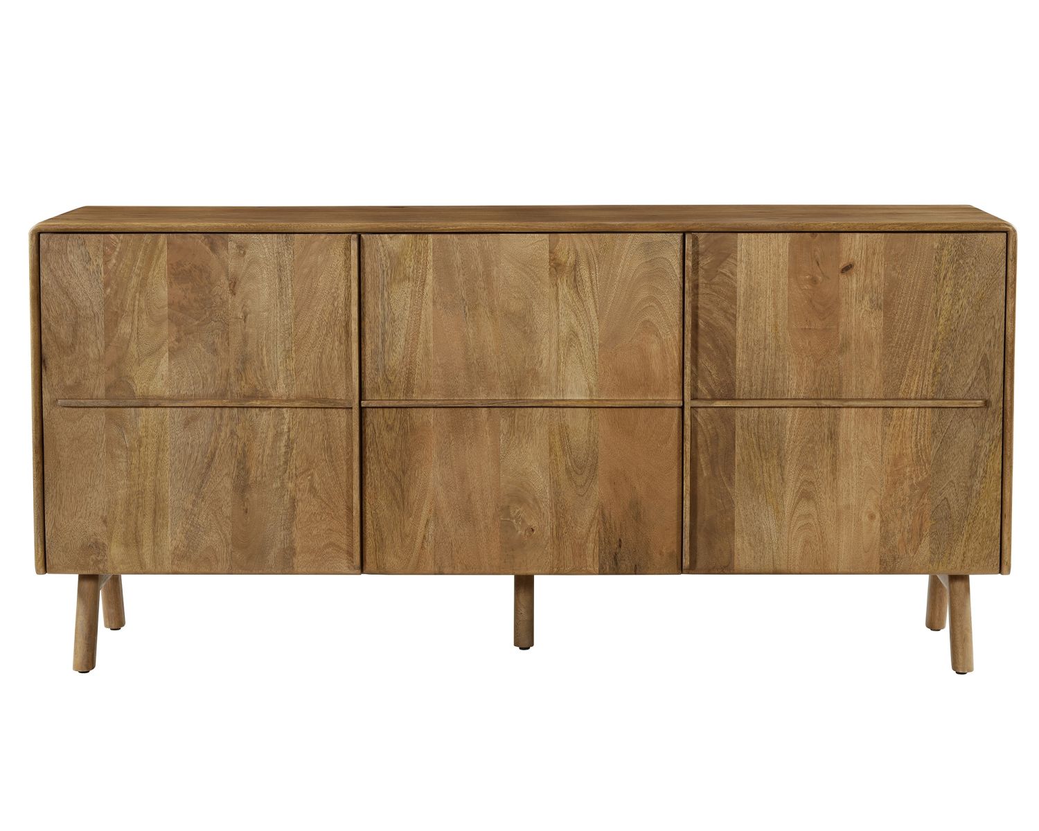 Buffet en manguier 160 cm "Becky" 2 portes 2 tiroirs avec pieds compas