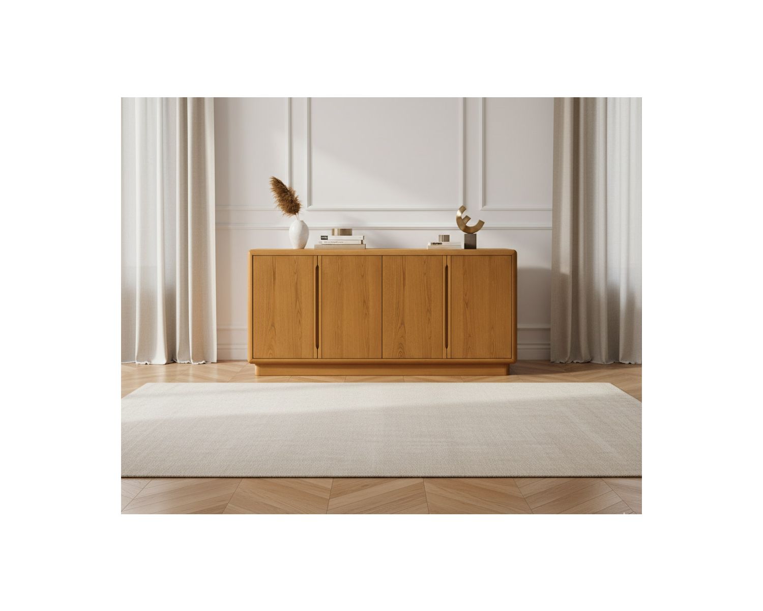 Buffet contemporain 4 portes "Laumie" teinte chêne