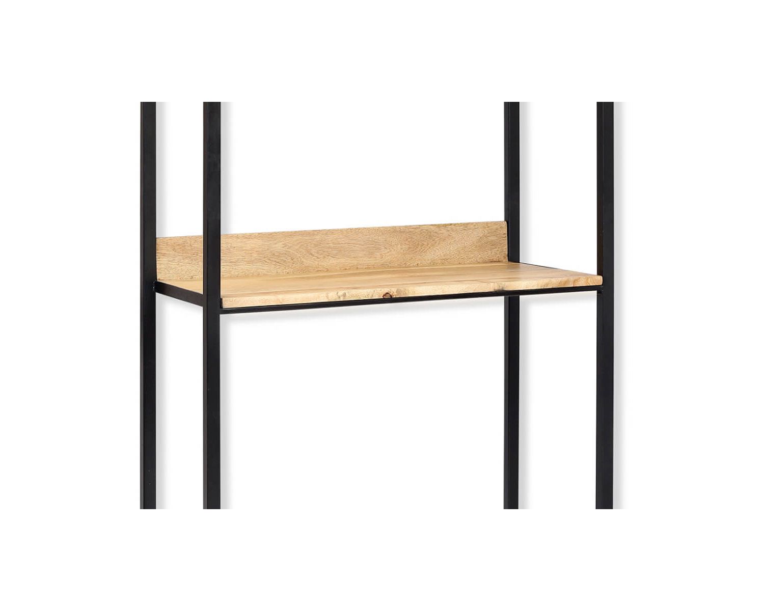 Bureau industriel métal et bois de manguier avec étagères "Atelier" 