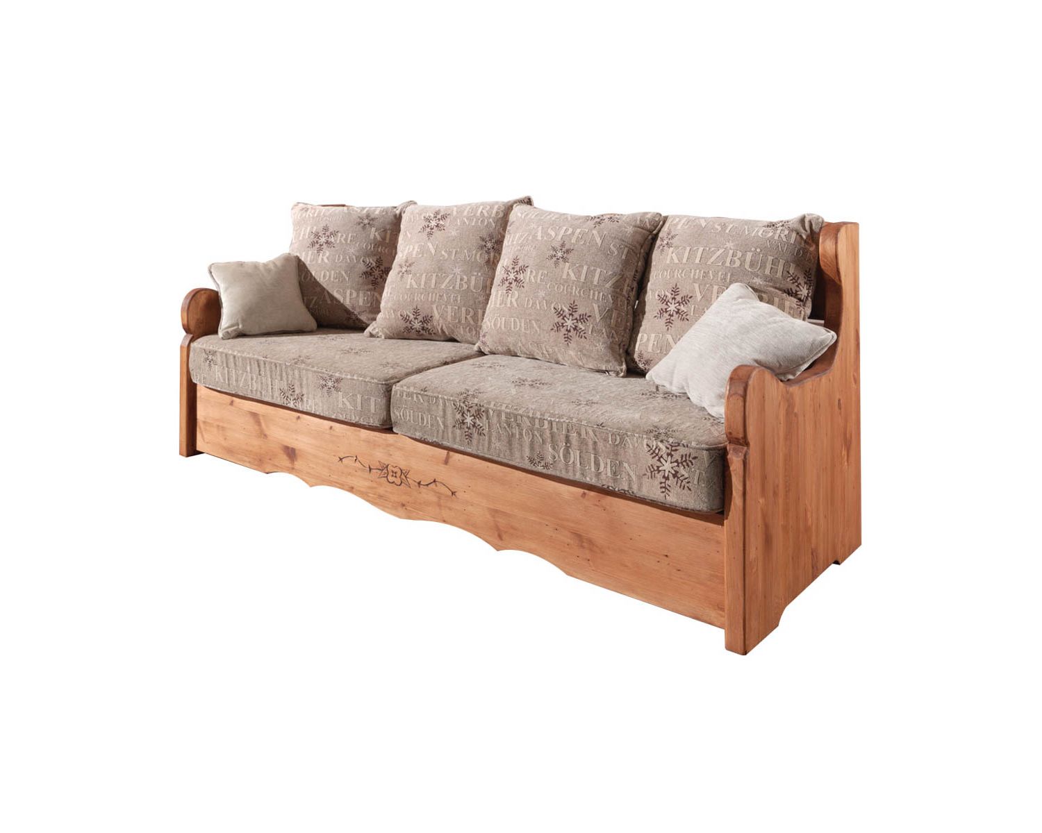 Canapé 3 places style montagne "Alaska" tissu au choix