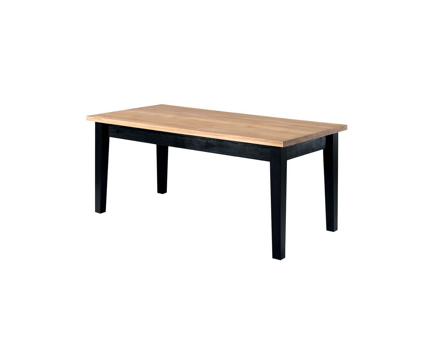 Table de repas chêne naturel et pin teinté noir « Ashland » 180 cm
