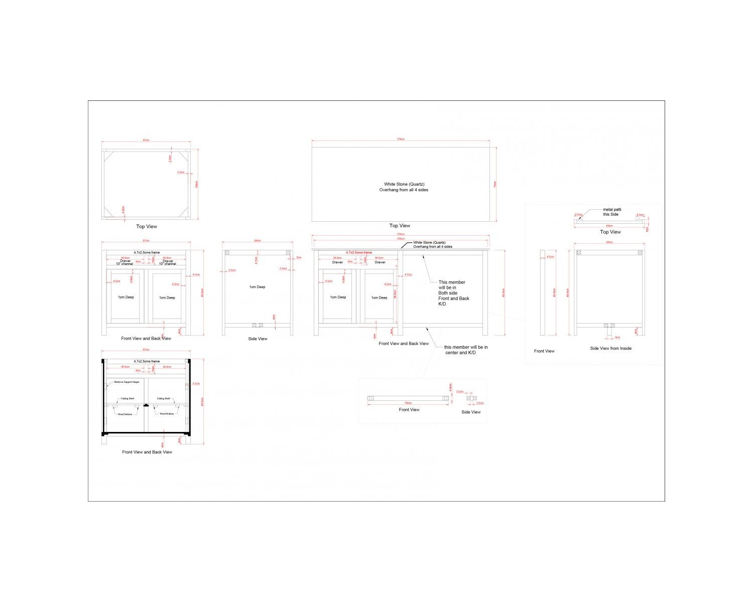 Îlot de cuisine noir avec coin repas "Grand Chef" en manguier et granit