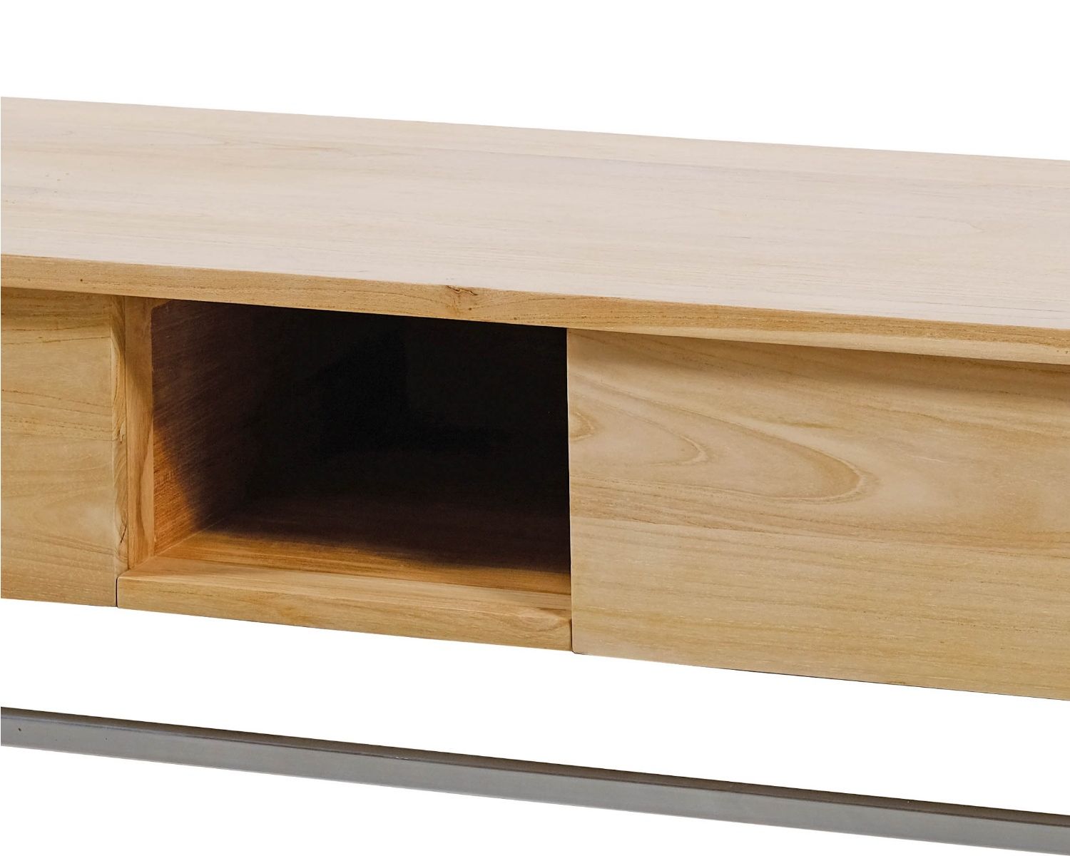 Meuble sous vasque suspendu en teck avec porte serviette 140 cm "Tika"