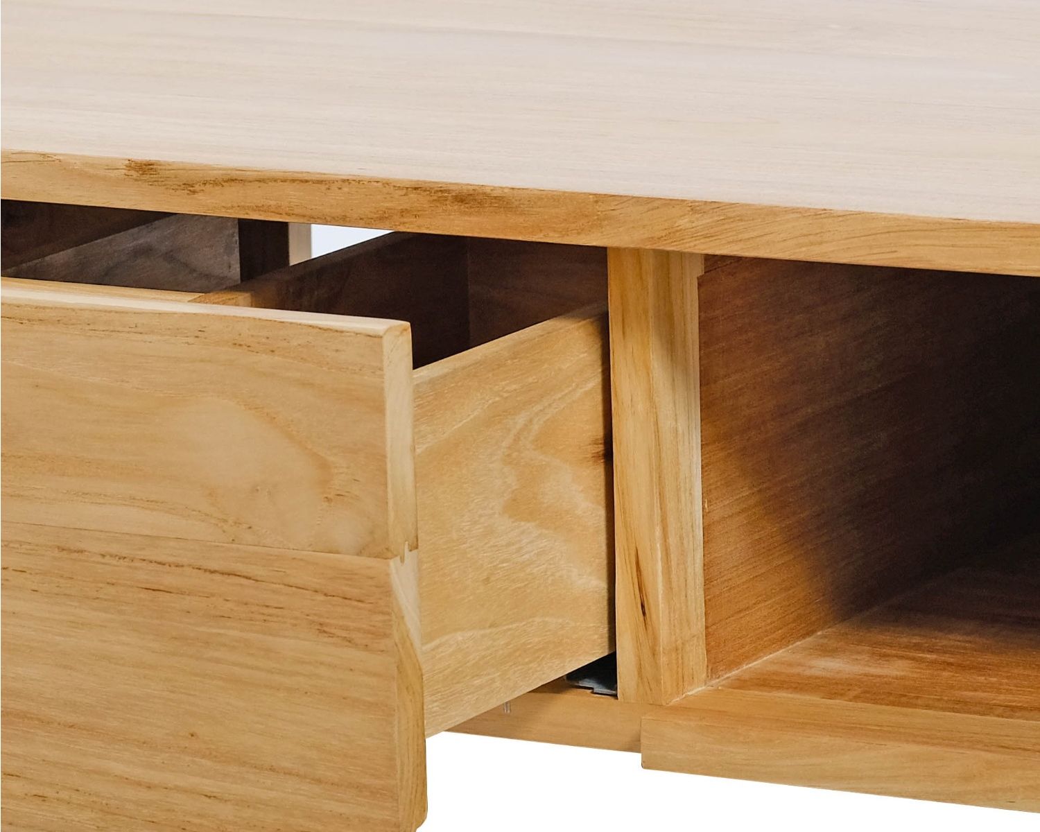 Meuble sous vasque suspendu en teck avec porte serviette 80 cm "Tika"