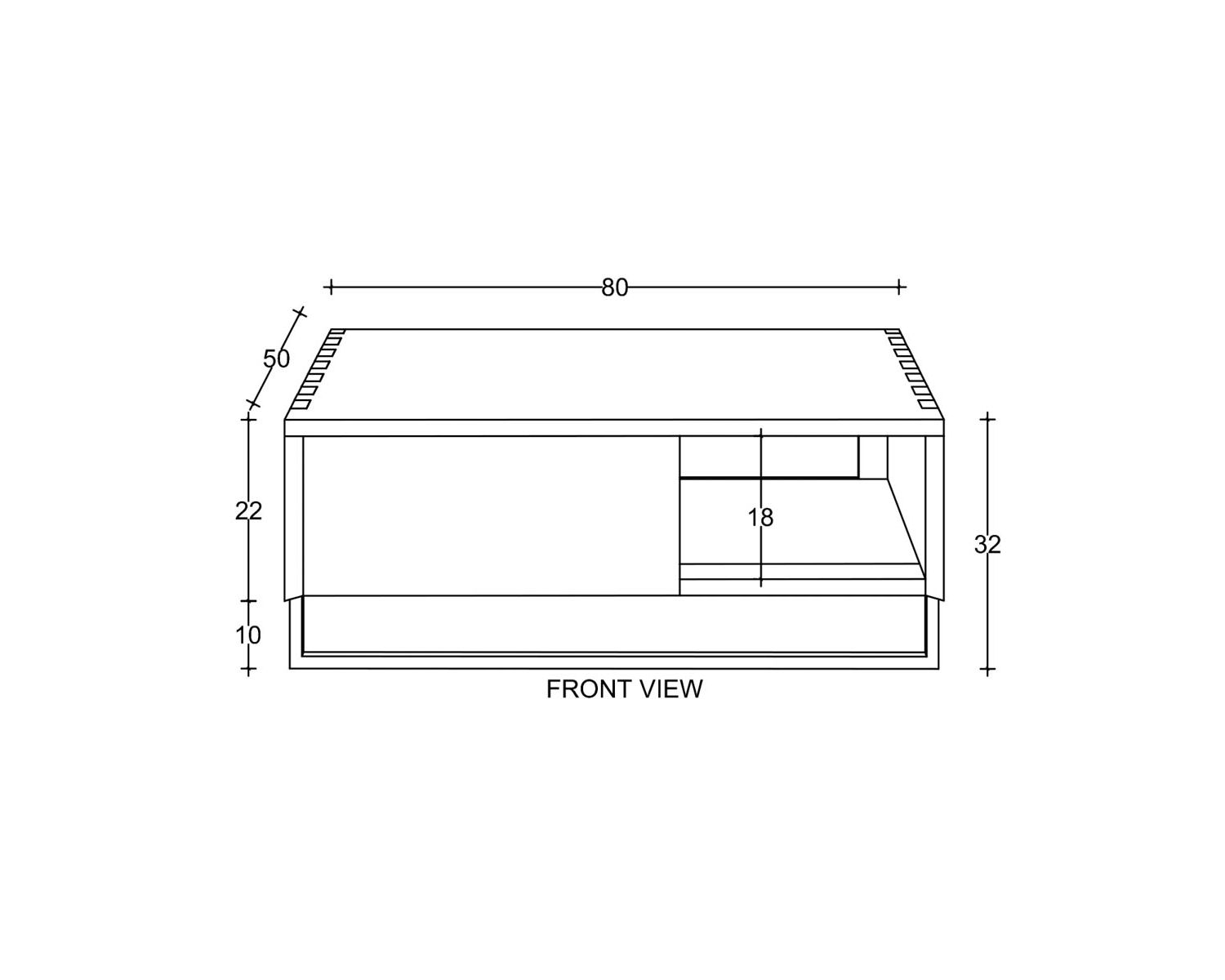 Meuble sous vasque suspendu en teck avec porte serviette 80 cm "Tika"
