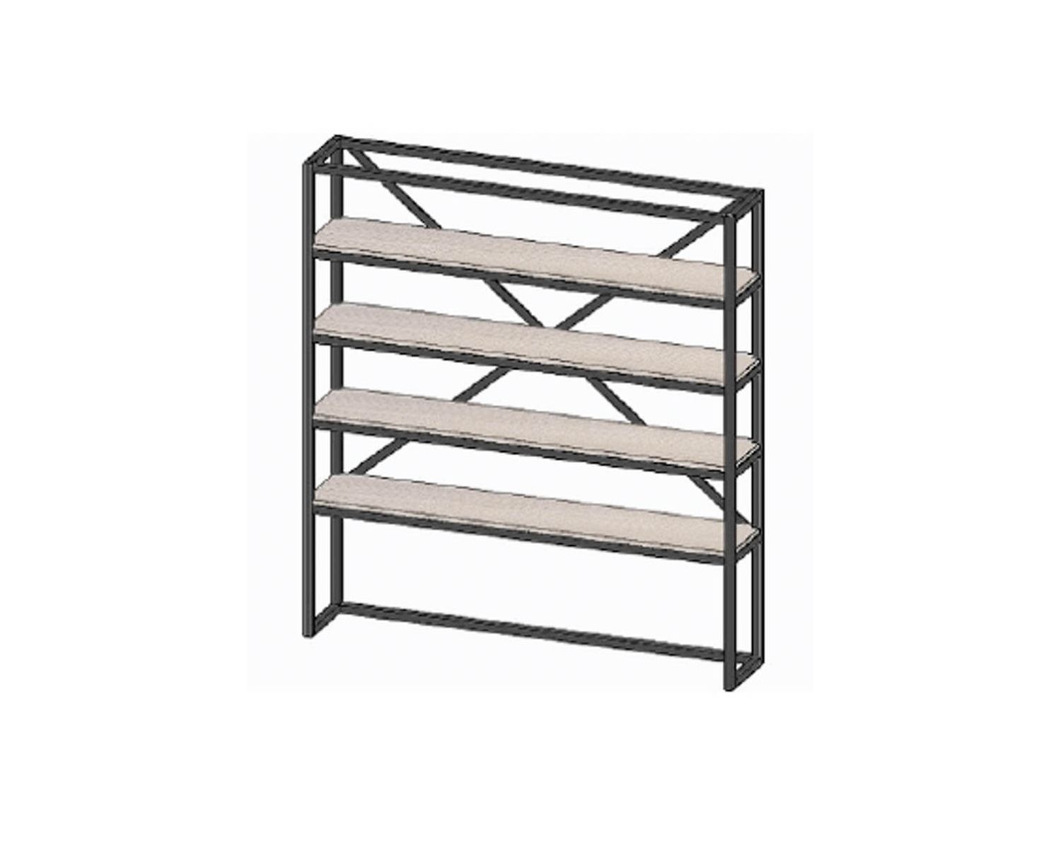 Bibliothèque indus' chic avec échelle en métal et chêne "Breeze"