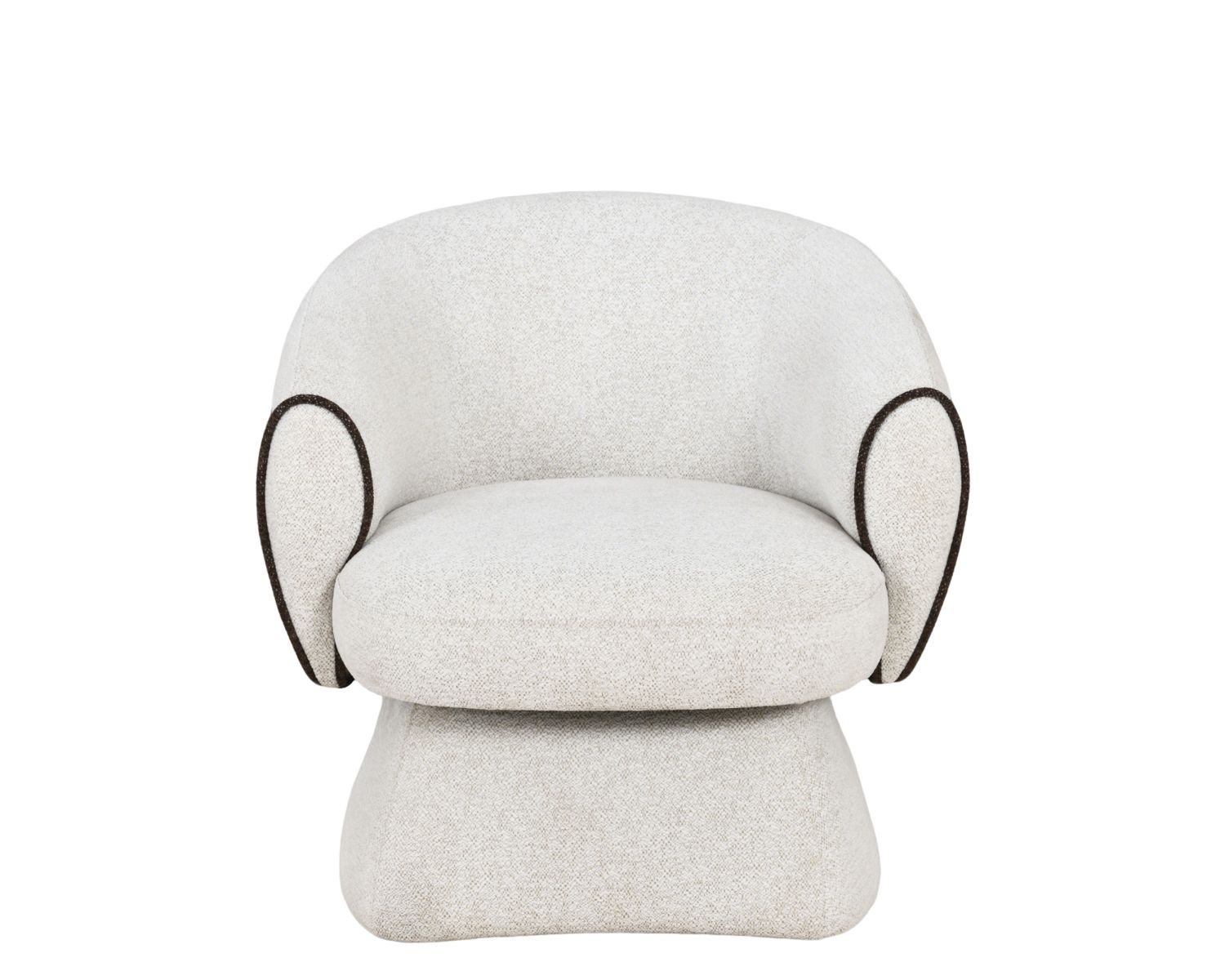 Petit fauteuil lounge en tissu bouclette blanc cassé "Sweet Culture" design enveloppant